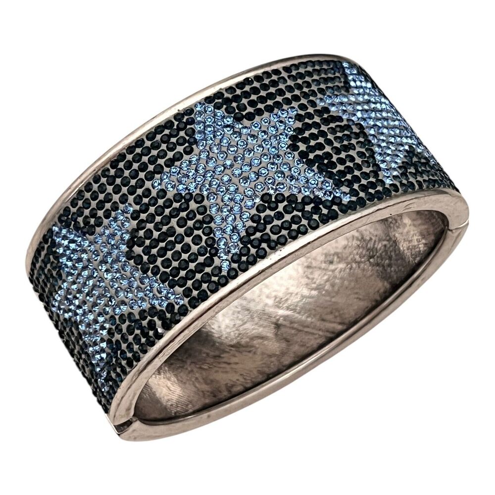Twiggy of London Bracelet Blue Crystal Stars Enamel Silver Tone - 8W